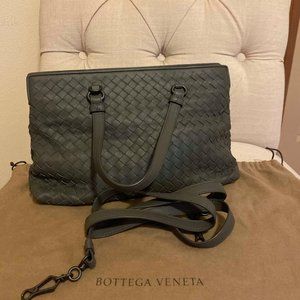 Bottega Veneta Intrecciato Gray Leather Bag